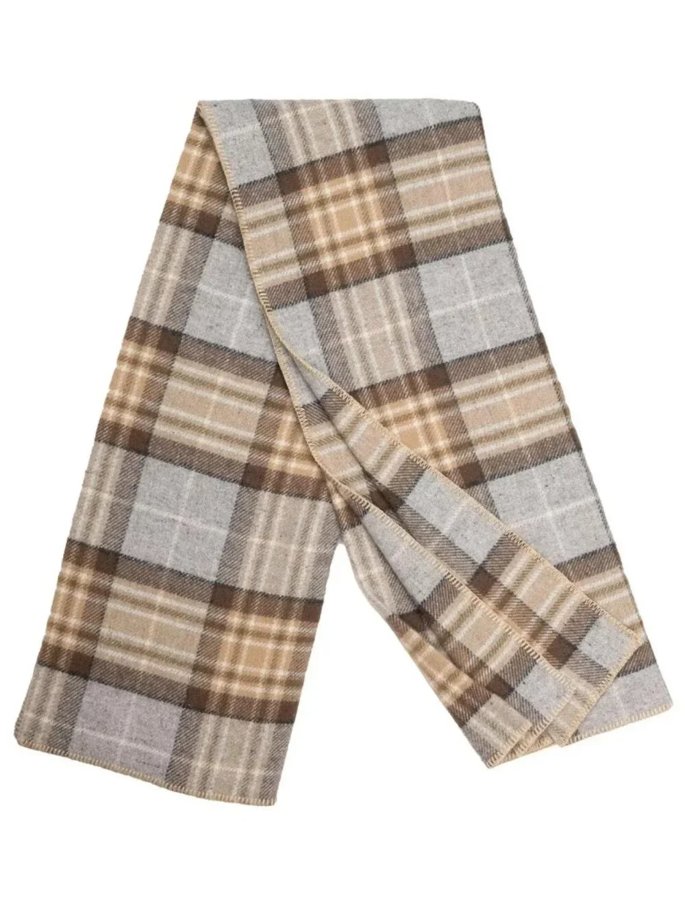 Prince of Scots Highland Tweeds Pure New Wool Fluffy Throw Blanket McKellar -Tan